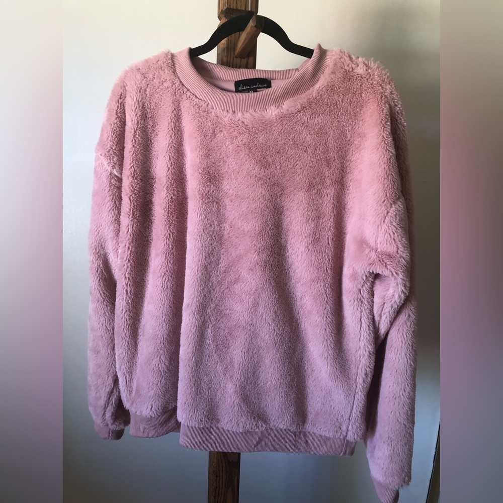 Pink furry sweater